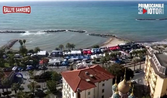 Rallye Sanremo, il porto e il parco assistenza dal drone 